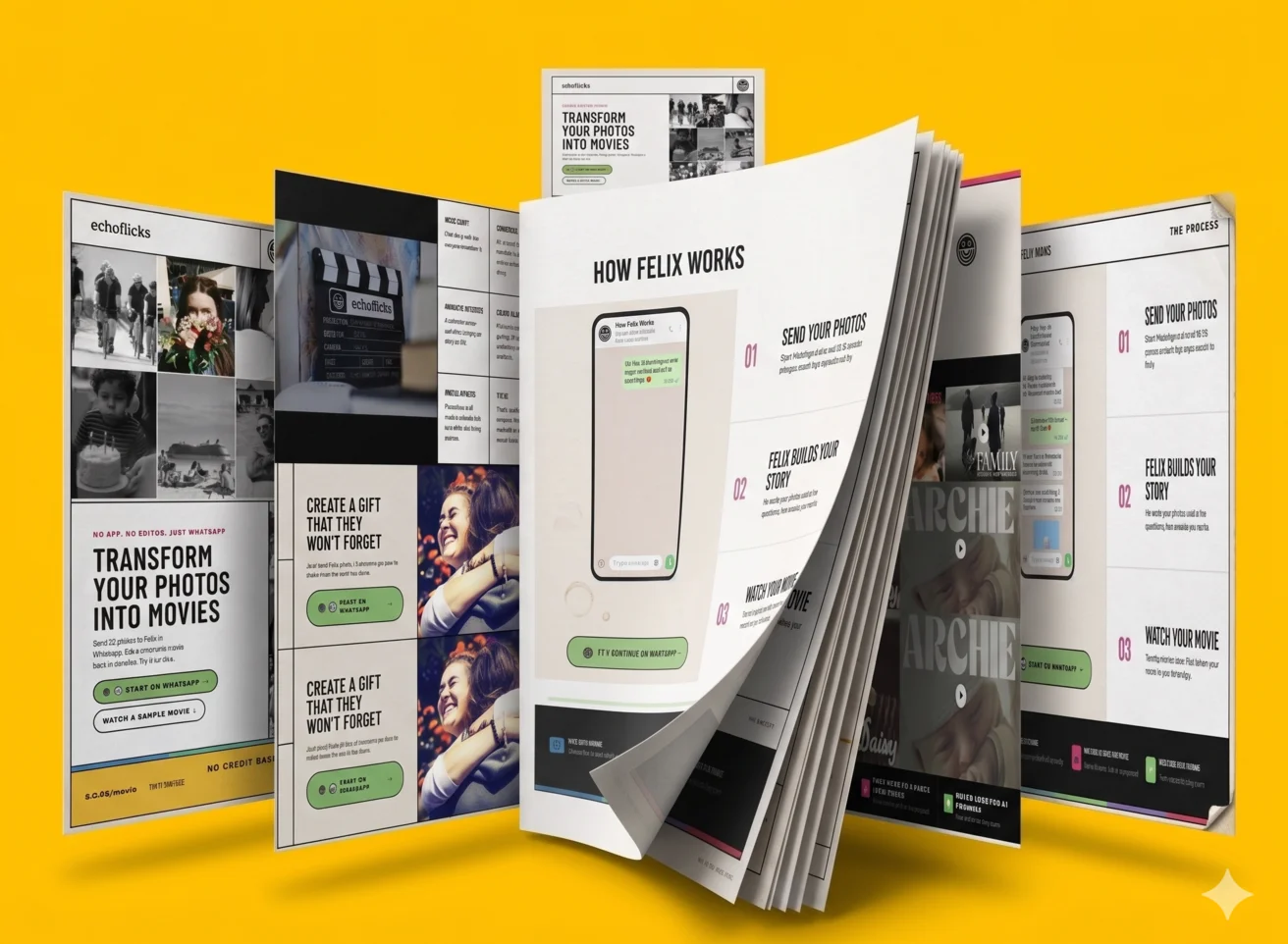 Echoflicks — Premium landing page for an AI-powered WhatsApp movie bot