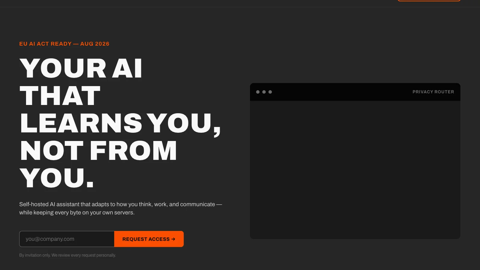 KAI — Self-hosted AI that learns you, not from you — GDPR-native, encrypted, zero cloud dependency